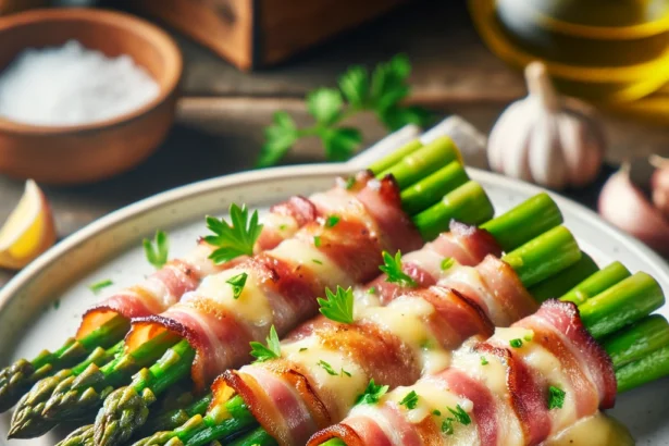 baconbe tekert spárga sajttal