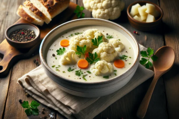 tejfölös karfiol leves