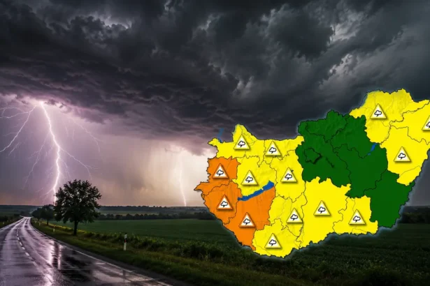 Kiadták a narancssárga riasztást, 3 vármegyében leszakadhat az ég ma este