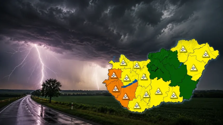 Kiadták a narancssárga riasztást, 3 vármegyében leszakadhat az ég ma este