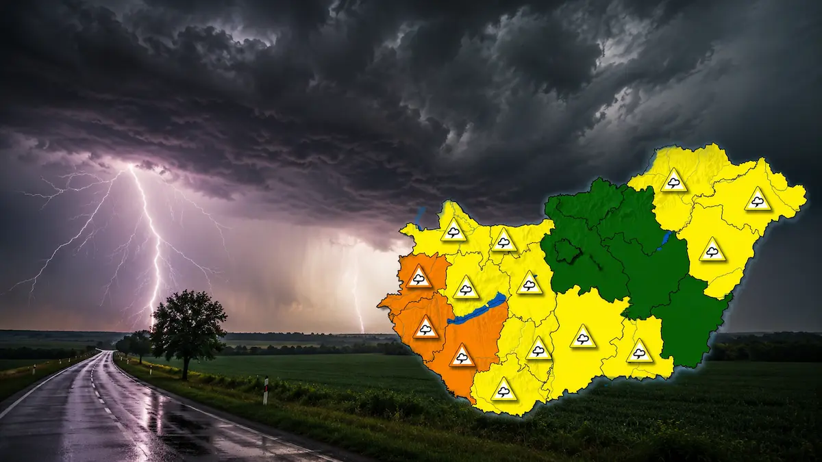 Kiadták a narancssárga riasztást, 3 vármegyében leszakadhat az ég ma este