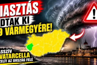 Riasztás adtak ki 19 vármegyére, masszív zivatarcella közelít az ország felé