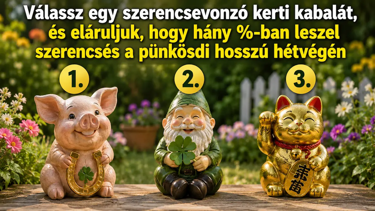 Válassz egy szerencsevonzó kerti kabalát, és eláruljuk, hogy hány %-ban leszel szerencsés a pünkösdi hosszú hétvégén