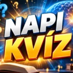 Napi kvíz felirat kérdőjelekkel, könyvekkel és világító agy illusztrációval