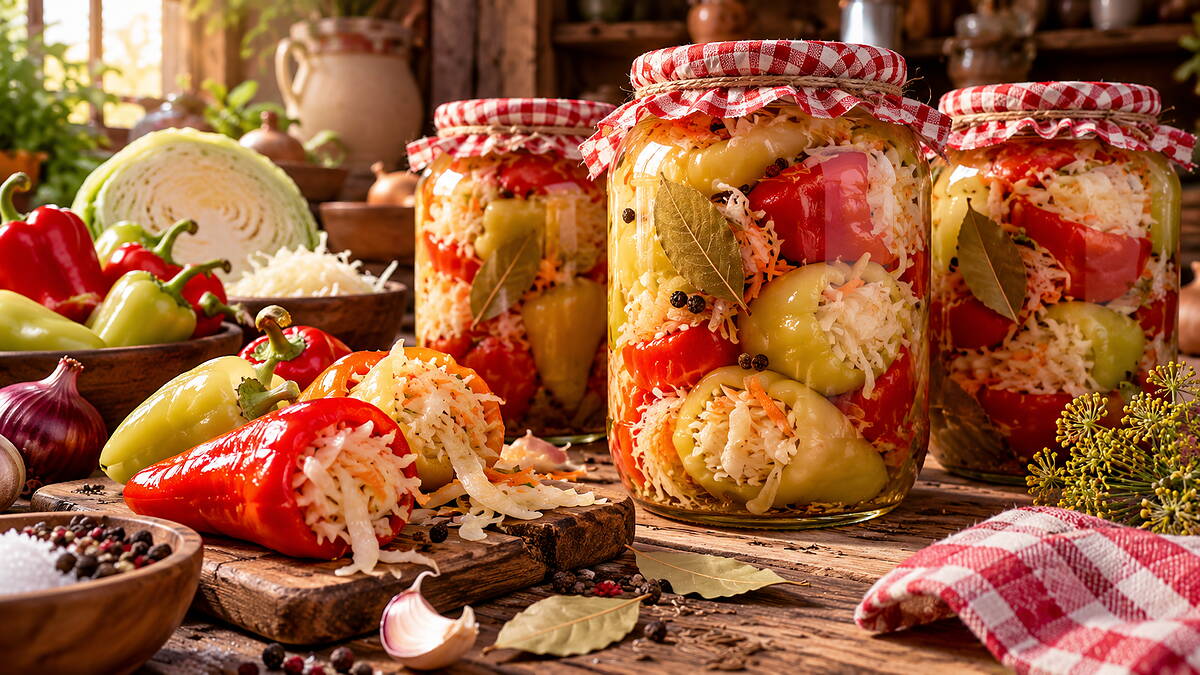 Káposztával töltött savanyú erős paprika: a régi falusi kamrák kedvence, szalicil nélkül