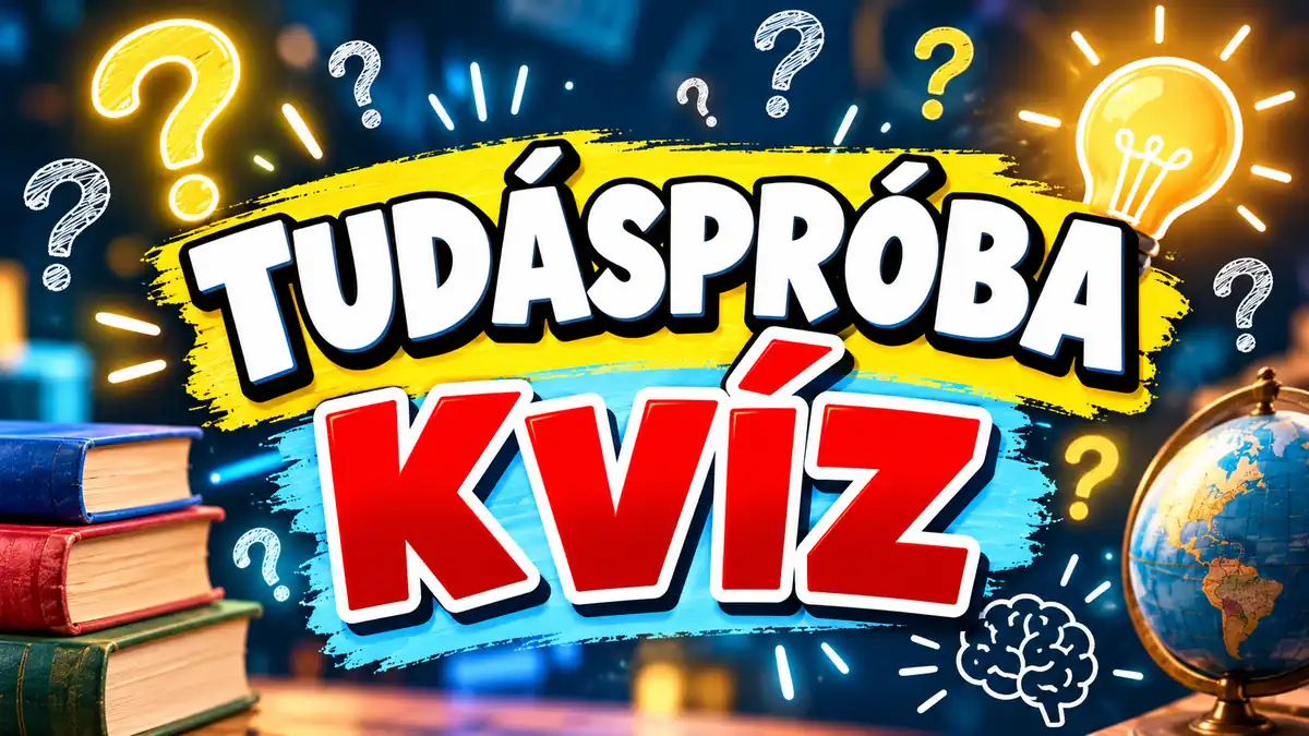 Tudáspróba kvíz felirat könyvekkel, földgömbbel és kérdőjelekkel