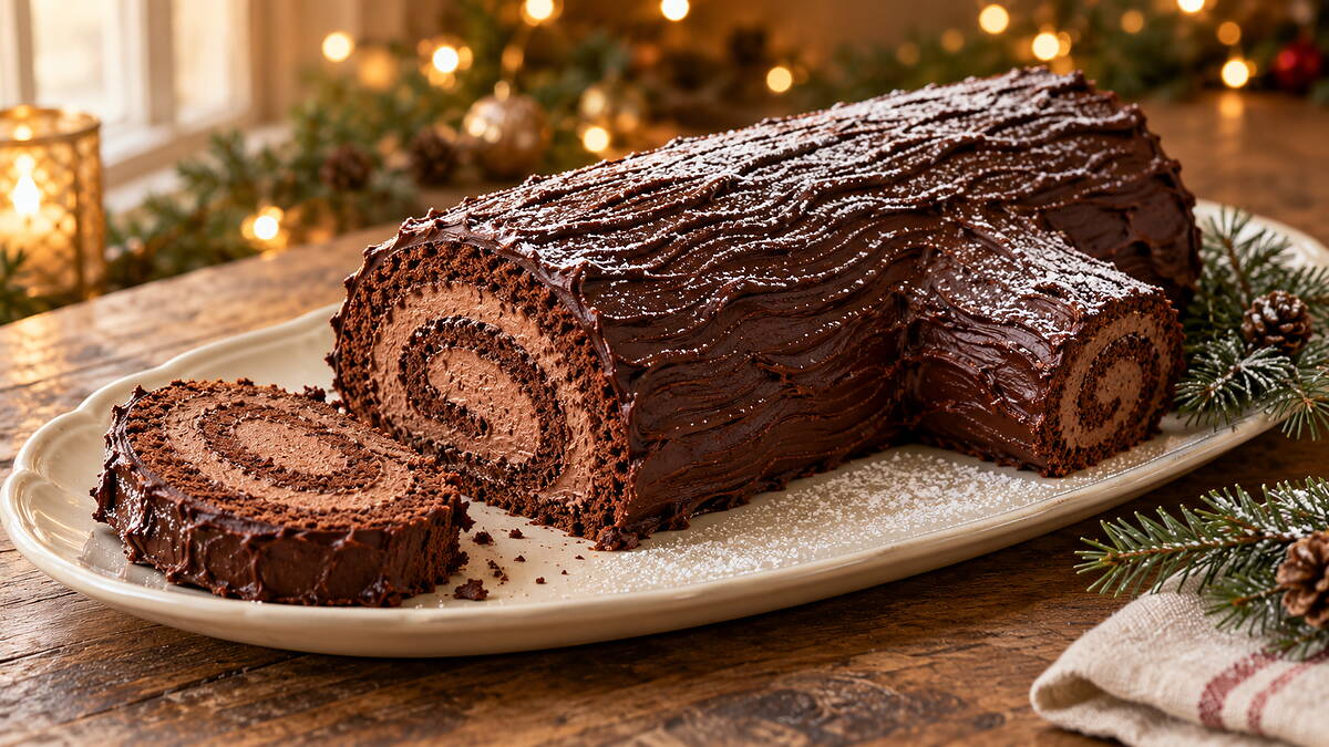 Könnyű csokis fatörzstorta, a francia bûche de Noël kezdőknek