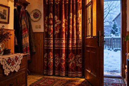 Nagyanyáink novemberben vastag függönyt akasztottak a bejárati ajtó mögé, és nem díszítésből