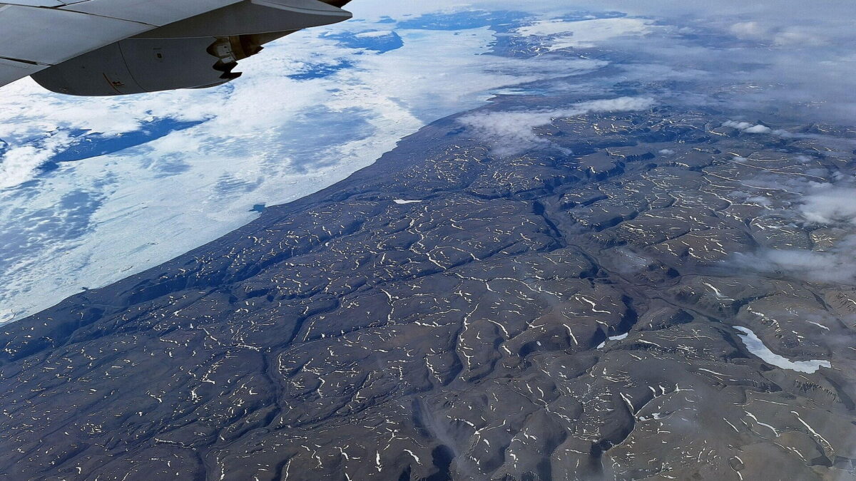 Peary Land, Grönland északi része repülőgépről