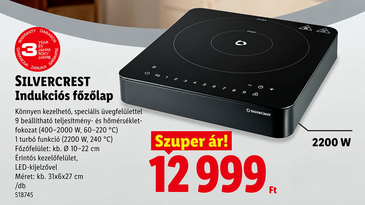 Silvercrest indukcios fozolap reklam