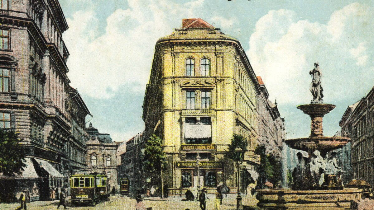 Budapesti Kálvin tér egy 1910 körüli képeslapon
